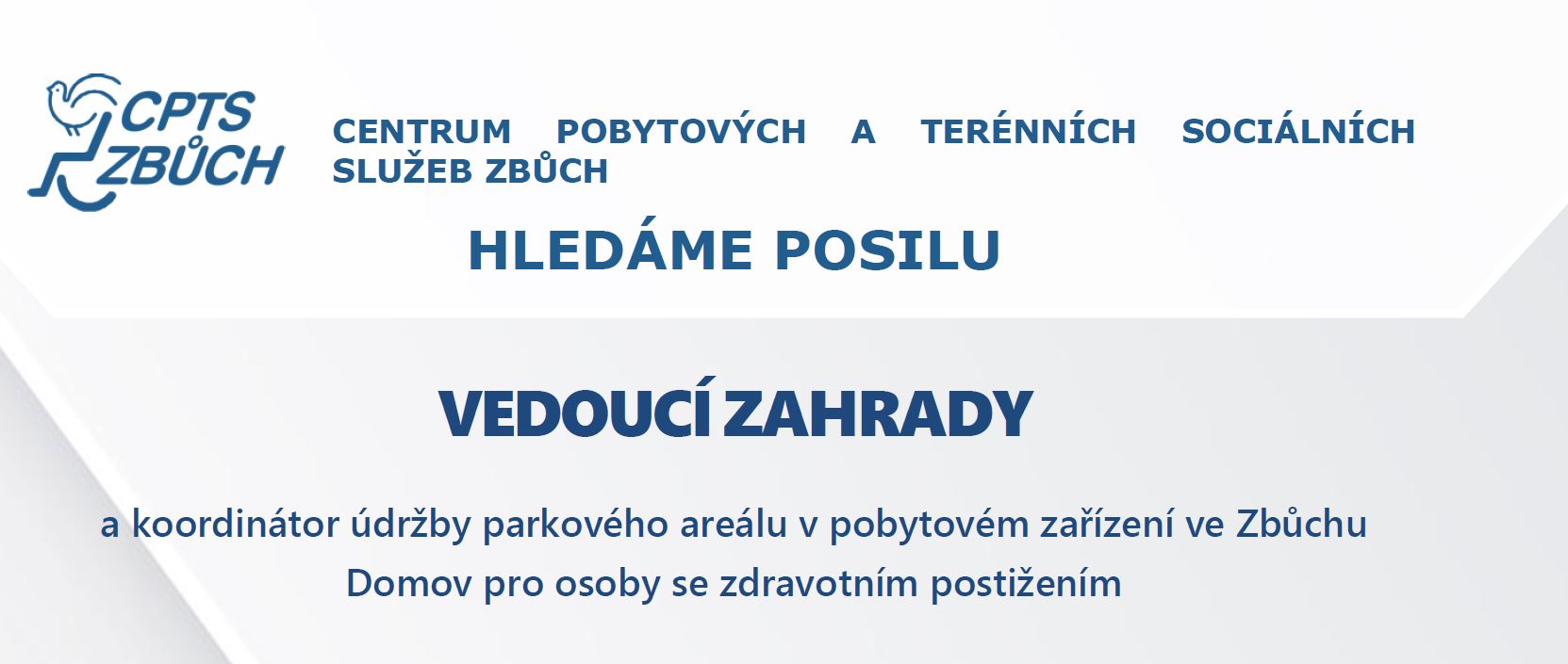 Vedoucí zahrady a koordinátor údržby parkového areálu