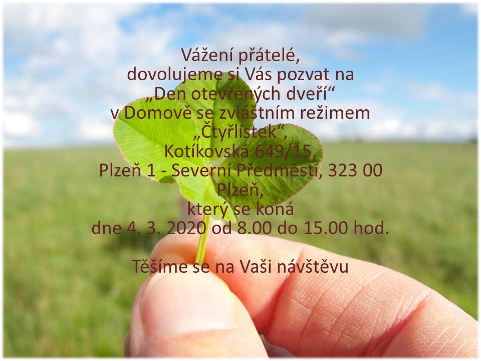 Den otevřených dveří ,,Čtyřlístek"